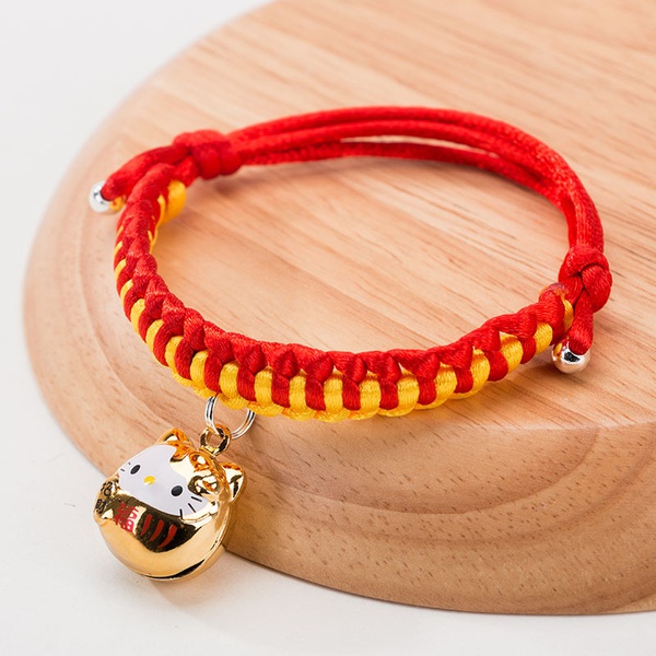 Hand-woven pet cat bell necklace